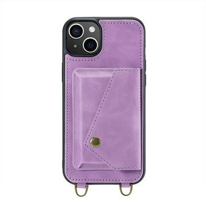 Apple iPhone 15 Case - Bright Lila - Luxury Back Cover with Phone Strap