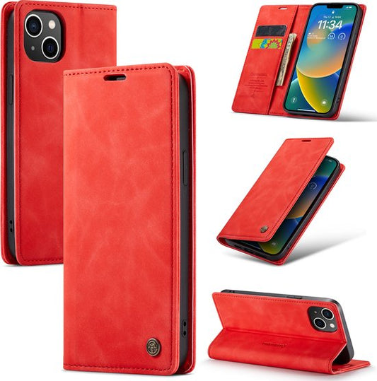 iPhone 14 Case - Crimson Red - Thin Wallet Case