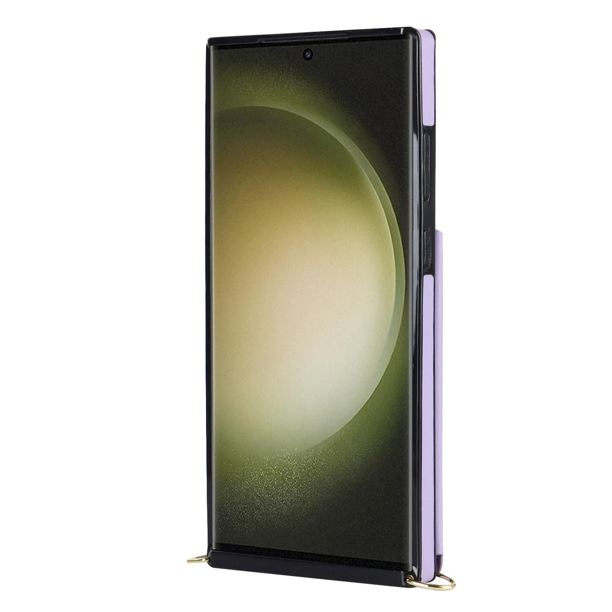 Coque Samsung Galaxy S24 Ultra - Violet - Étui arrière de luxe avec cordon et fermeture éclair