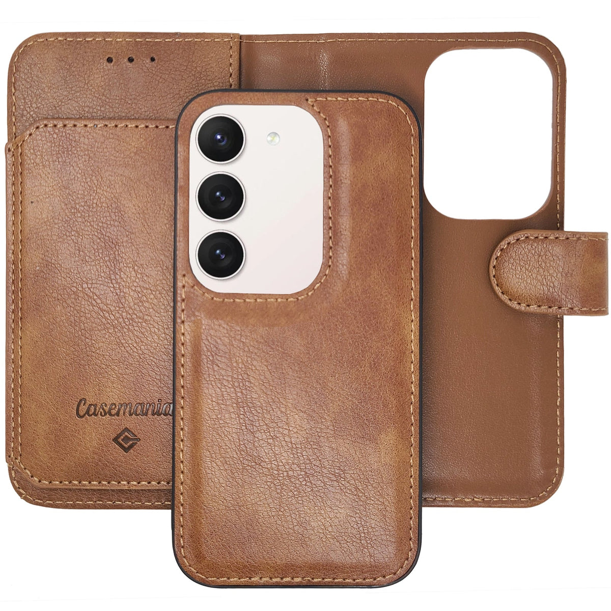 Samsung Galaxy A15 5G Hoesje - Bruin - 2 in 1 Bookcase met 10 Kaart Vakken
