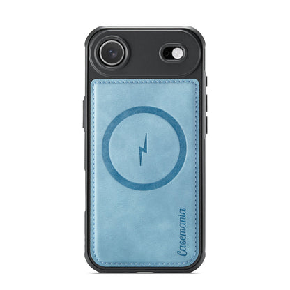 Apple iPhone Air Hülle - Aqua Blue - Luxus-2-in-1-MagSafe-Klapphülle mit Kartenfach