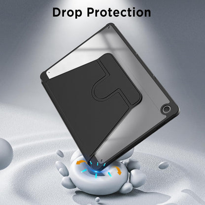 Samsung Galaxy Tab A11 Plus/A9 Plus Tablet Case - Black - 360° Rotating Tablet Cover with Clear Back