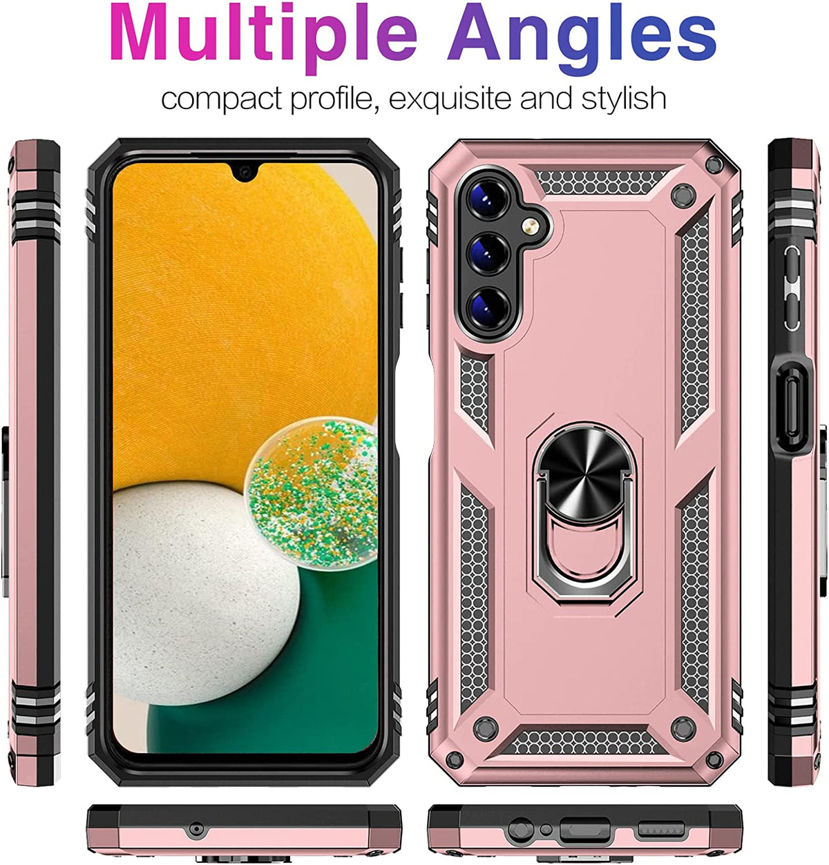 Samsung Galaxy A14 4G Hoesje - Roségoud - Armor Kickstand Back Cover