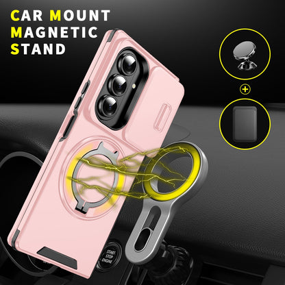 Samsung Galaxy Z Fold 7 Hoesje - Licht Roze - Kickstand Ring Back Cover