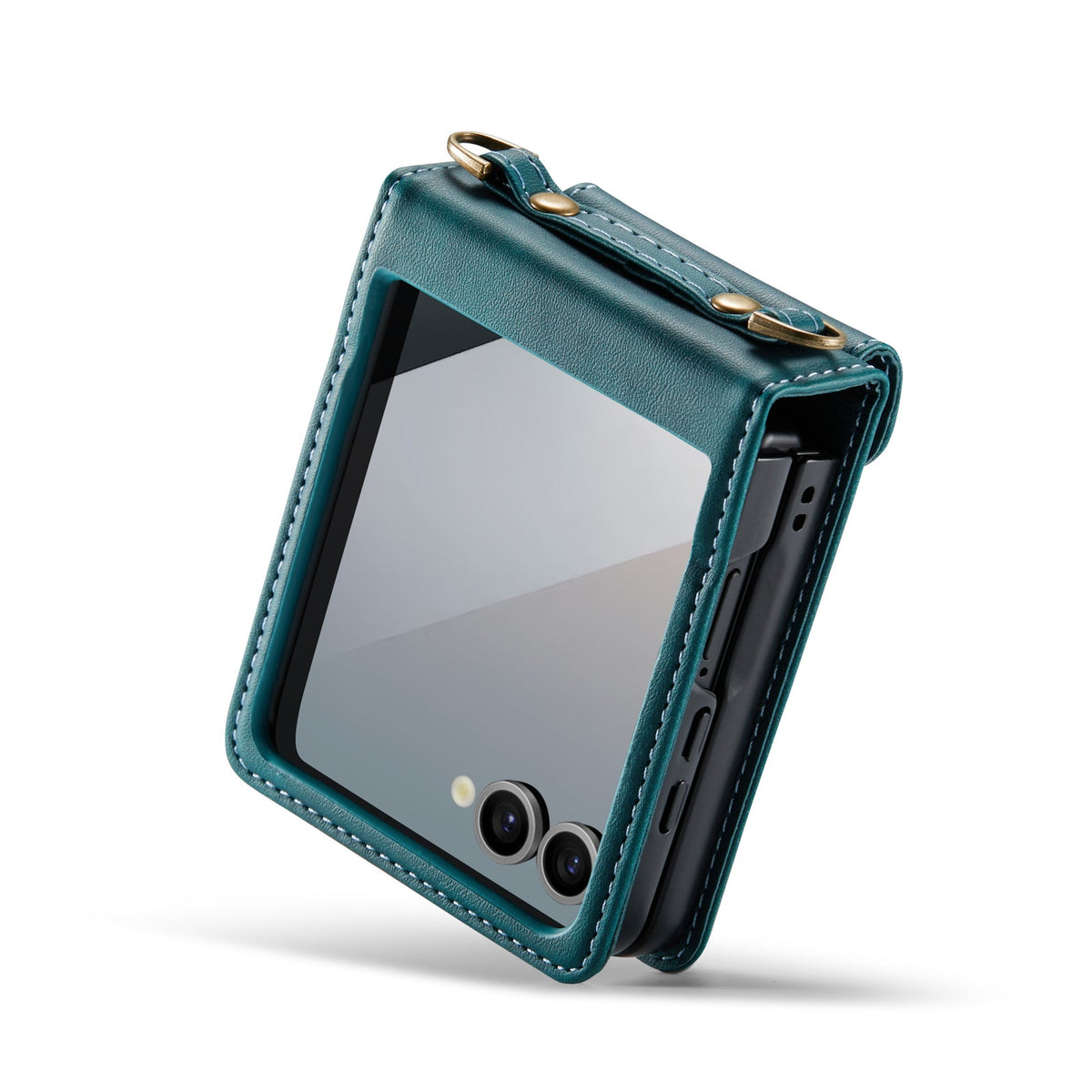 Samsung Galaxy Z Flip 7 Hoesje - Emerald Green - Bookcase met Telefoonkoord