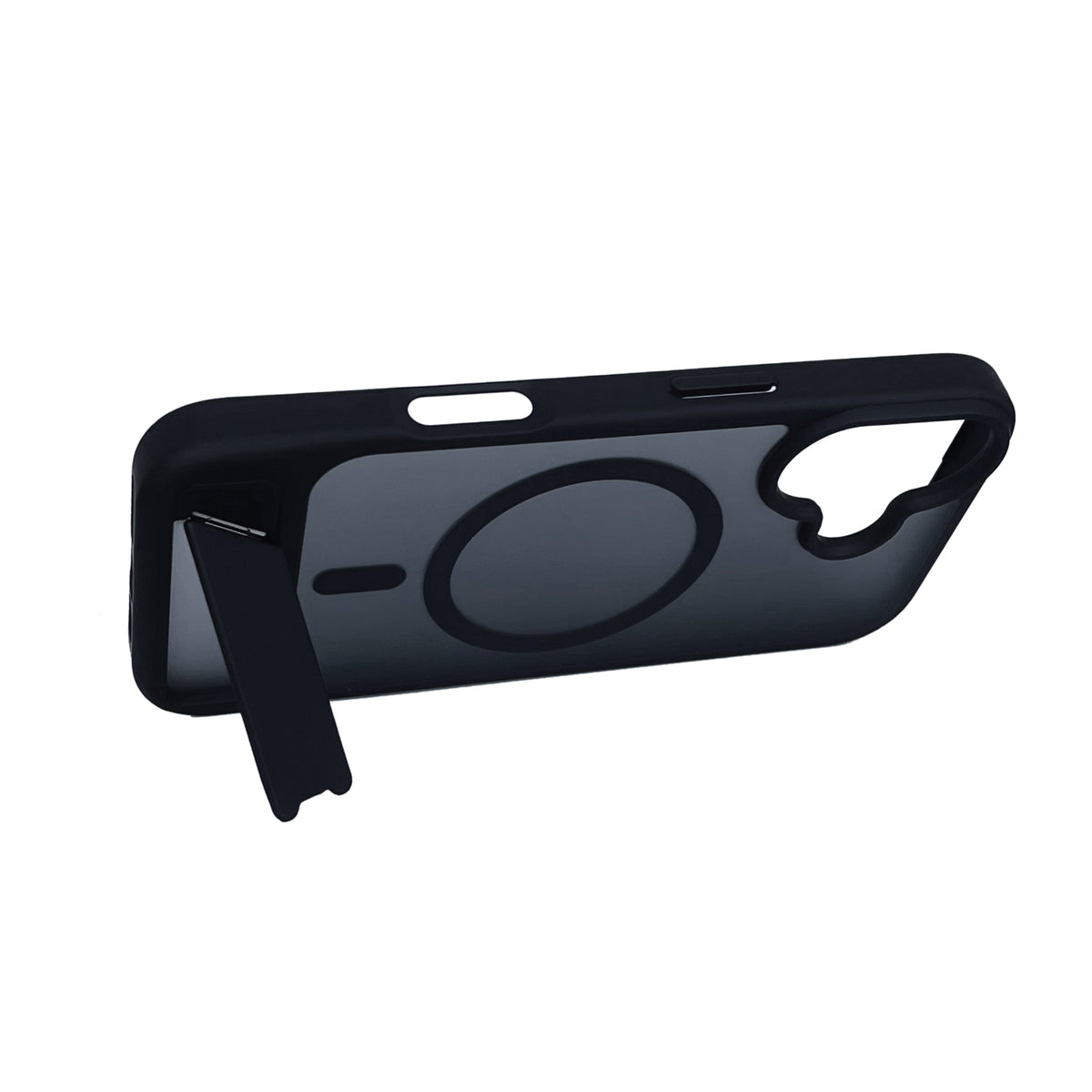 iPhone 17 Hoesje - Zwart - Matte Armor MagSafe Back Cover met Kickstand