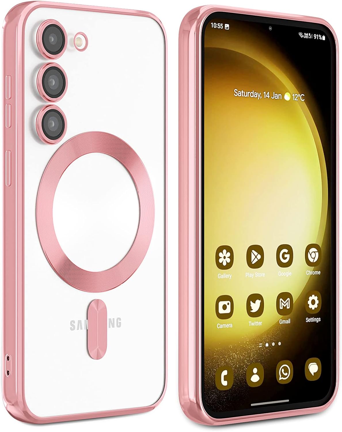 Samsung Galaxy S24 Hoesje - Roze - Siliconen MagSafe Back Cover