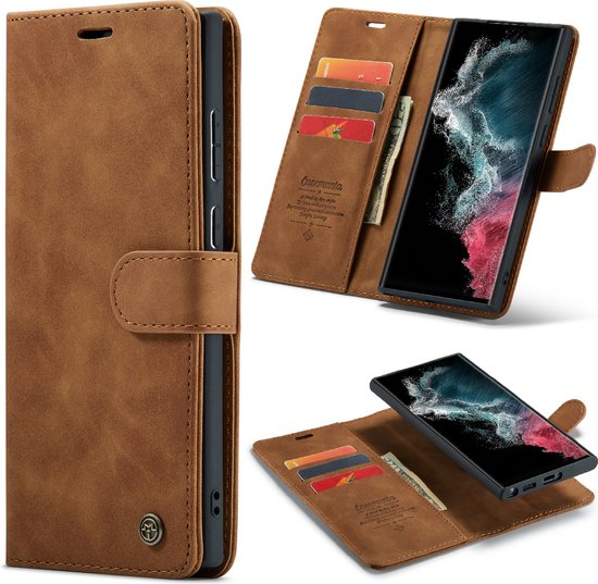 Samsung Galaxy S23 Ultra Hoesje - Sienna Brown - 2 in 1 Bookcase