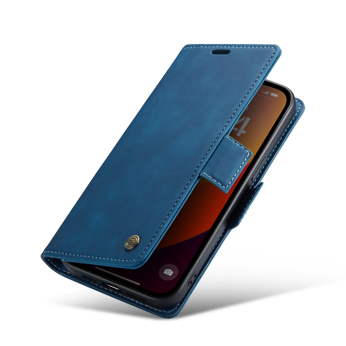 Apple iPhone 15 Pro Hoesje - Navy Blue - Portemonnee MagSafe Bookcase