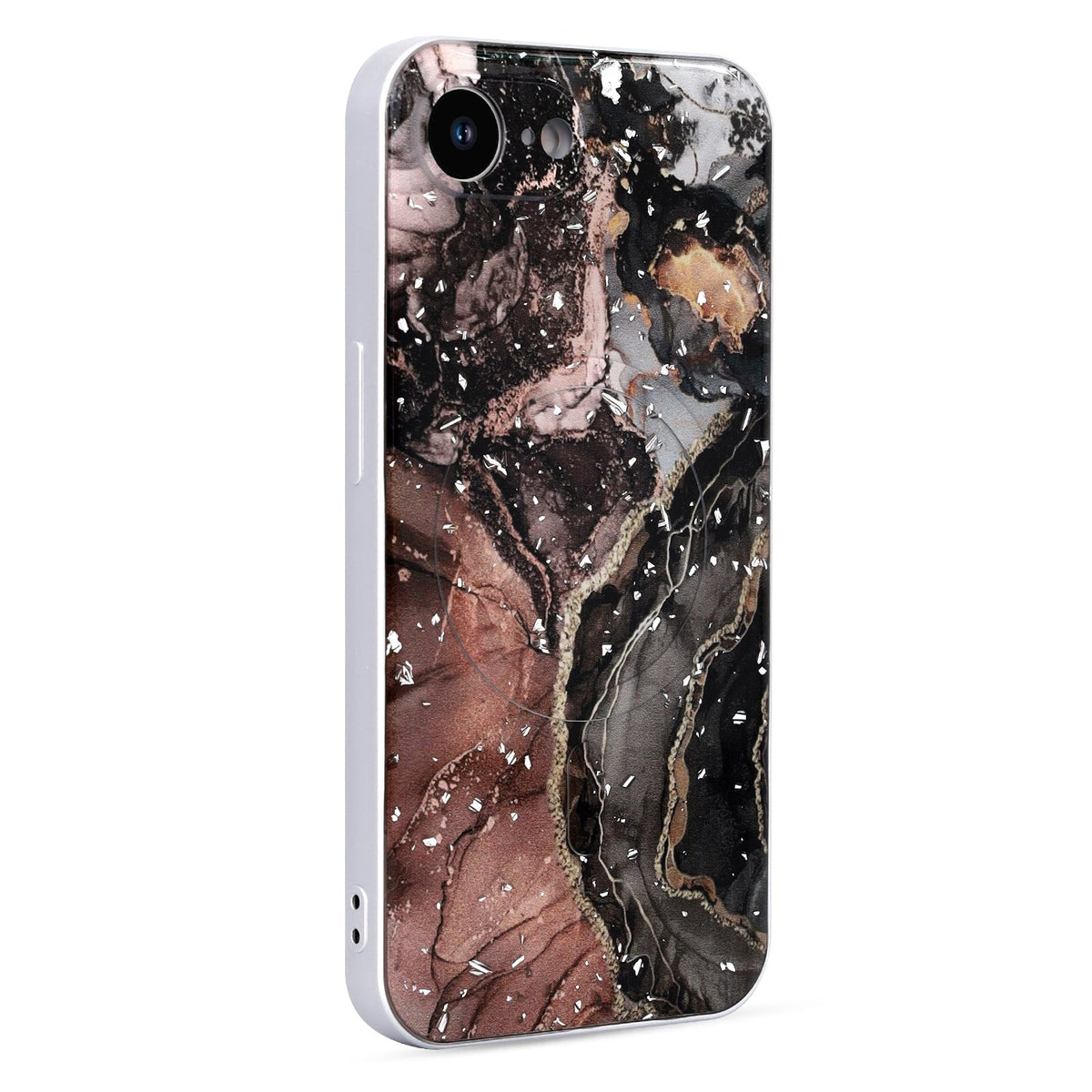 Apple iPhone 16e Case - Black - Marble MagSafe Back Cover
