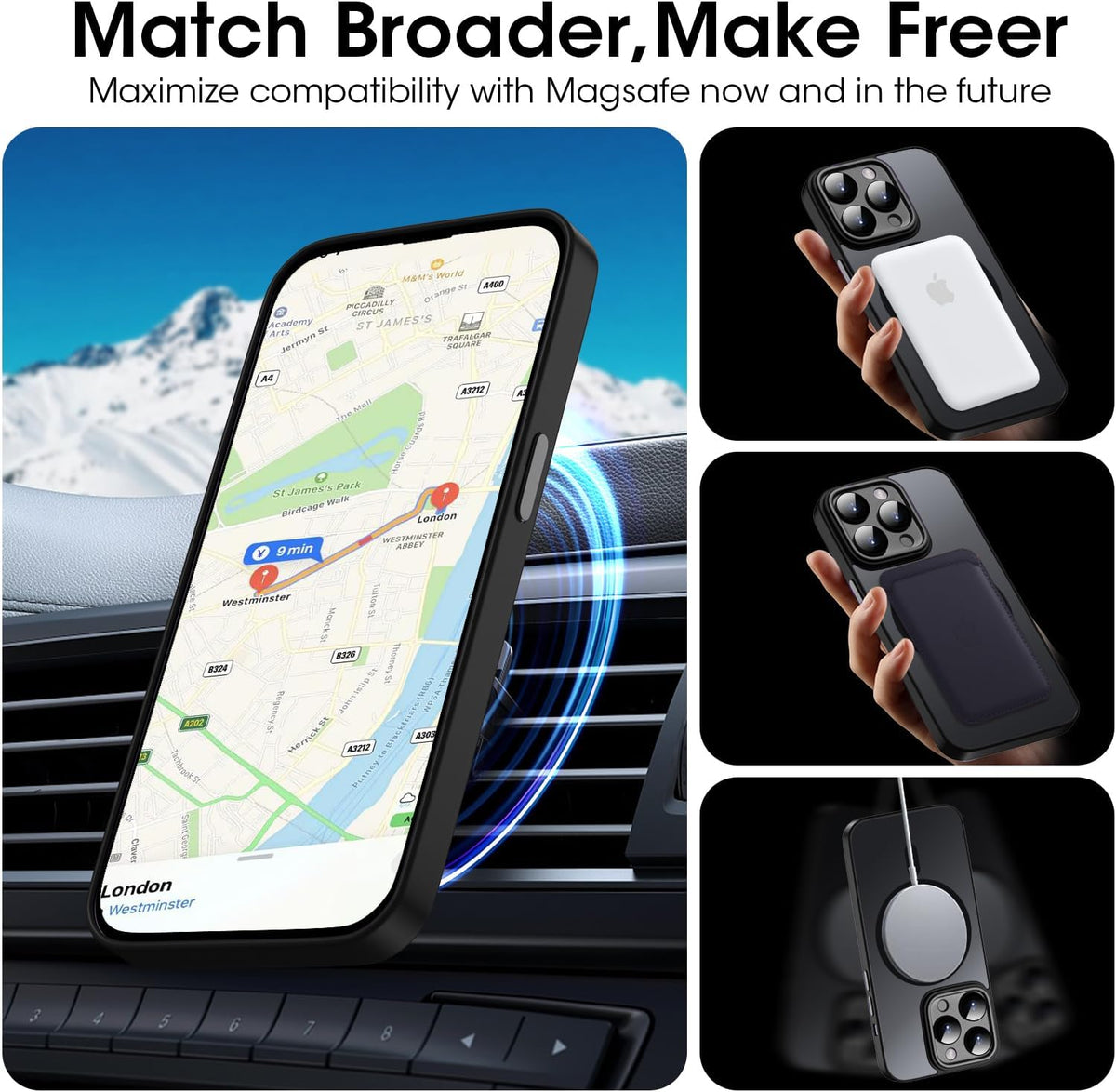 iPhone 12 Pro Hoesje - Zwart - Matte Armor MagSafe Back Cover