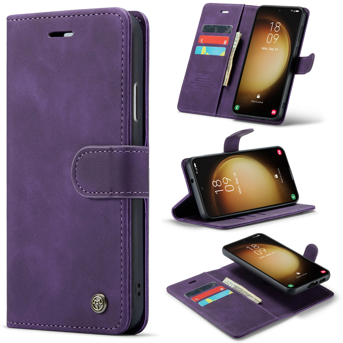 Samsung Galaxy S23 Plus Case - Dark Purple - 2-in-1 Wallet Case
