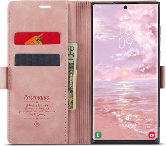 Samsung Galaxy S22 Ultra Case - Pale Pink - Wallet Case