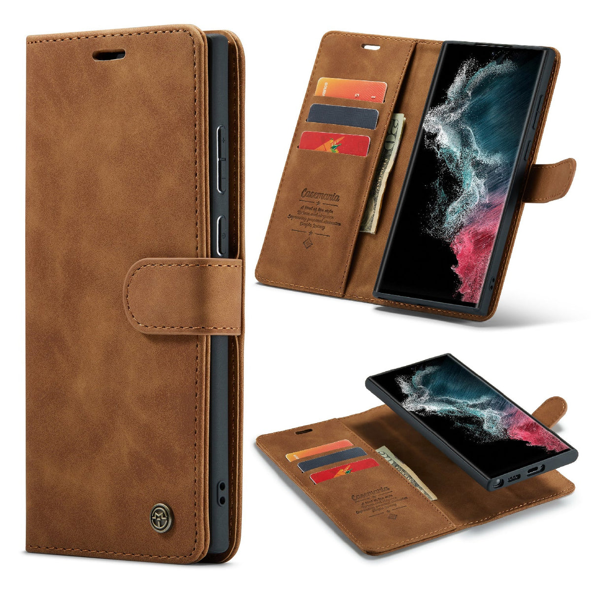 Samsung Galaxy S24 Ultra Hoesje - Sienna Brown - 2 in 1 Bookcase