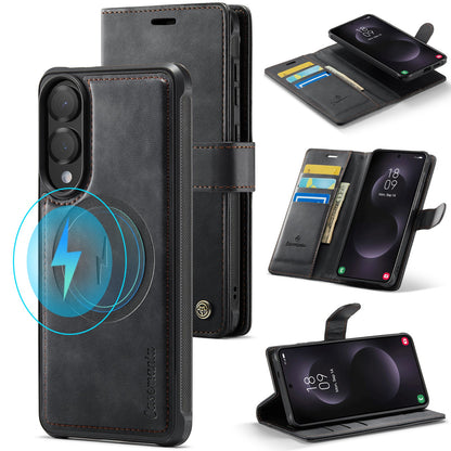 Samsung Galaxy S25 Edge Case - Charcoal Gray - Luxury 2-in-1 MagSafe Wallet Case