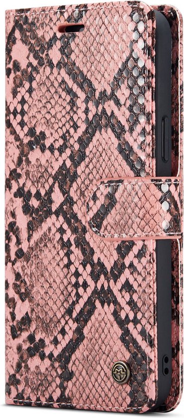 Apple iPhone 13 Pro Max Case - Pink - Luxury Snake Print Wallet Case