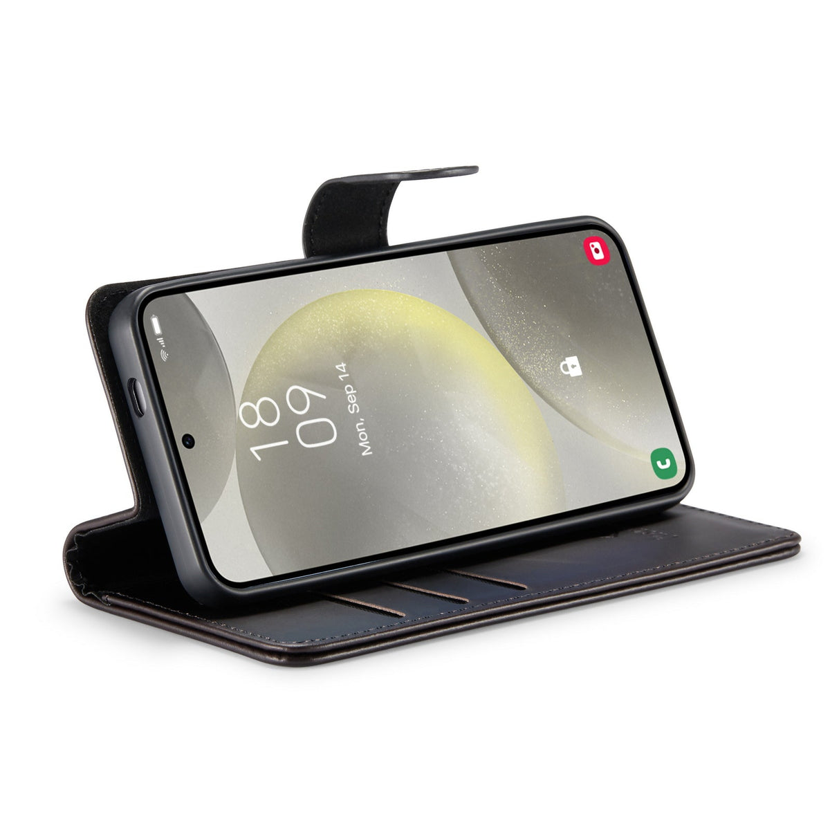 Samsung Galaxy S24 Hoesje - Charcoal Gray - Echt Leren 2 in 1 Bookcase