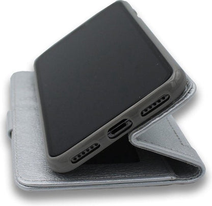 Samsung Galaxy S20 Case - Silver - Luxury Wallet Case with Zipper