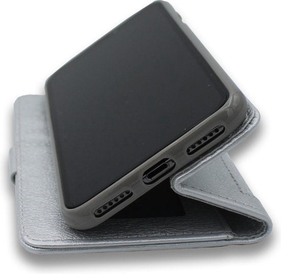 Samsung Galaxy S20 Ultra Hoesje - Zilver - Luxe Bookcase met Rits