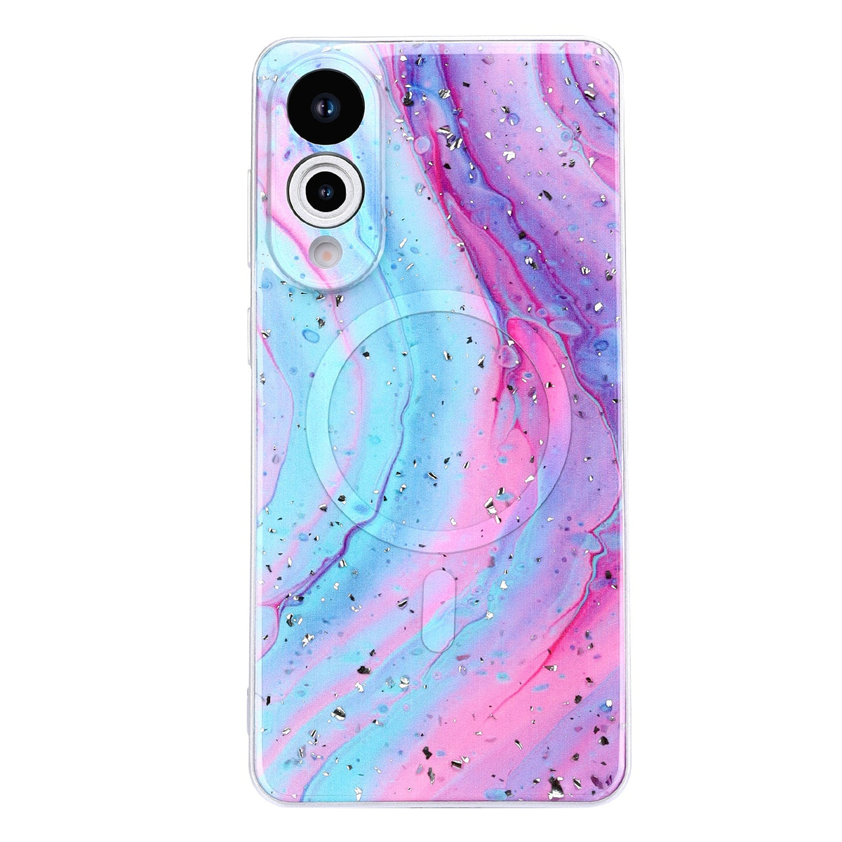 Samsung Galaxy S25 Edge Hülle - Unicorn - Marmor-Glitzer-MagSafe-Backcover