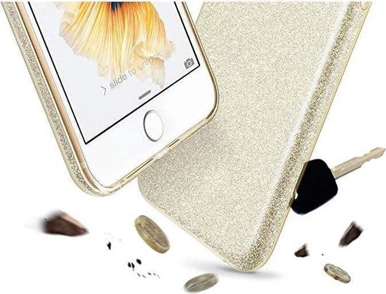 Apple iPhone Xs Max Hoesje - Roze - Glitter Back Cover