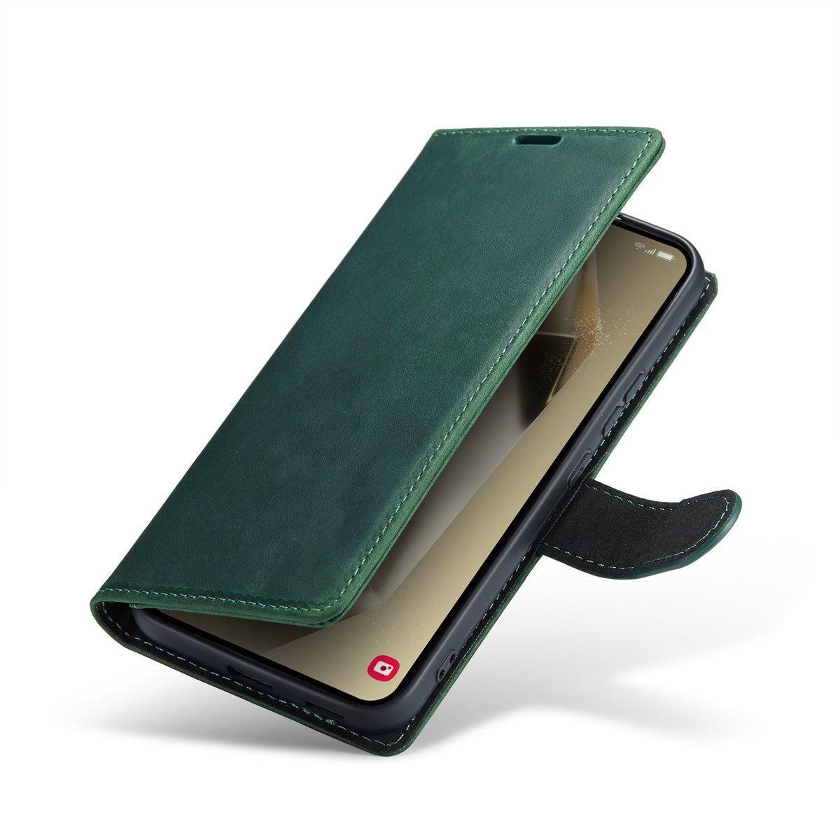 Samsung Galaxy S24 Plus Hoesje - Emerald Green - Echt Leren Bookcase