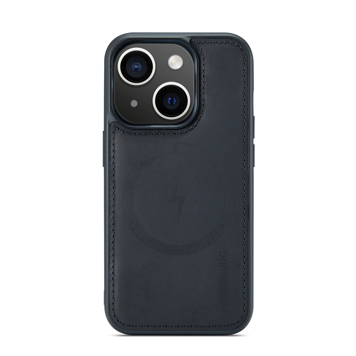 Apple iPhone 15 Plus Hoesje - Charcoal Gray - Echt Leren 2 in 1 MagSafe Bookcase