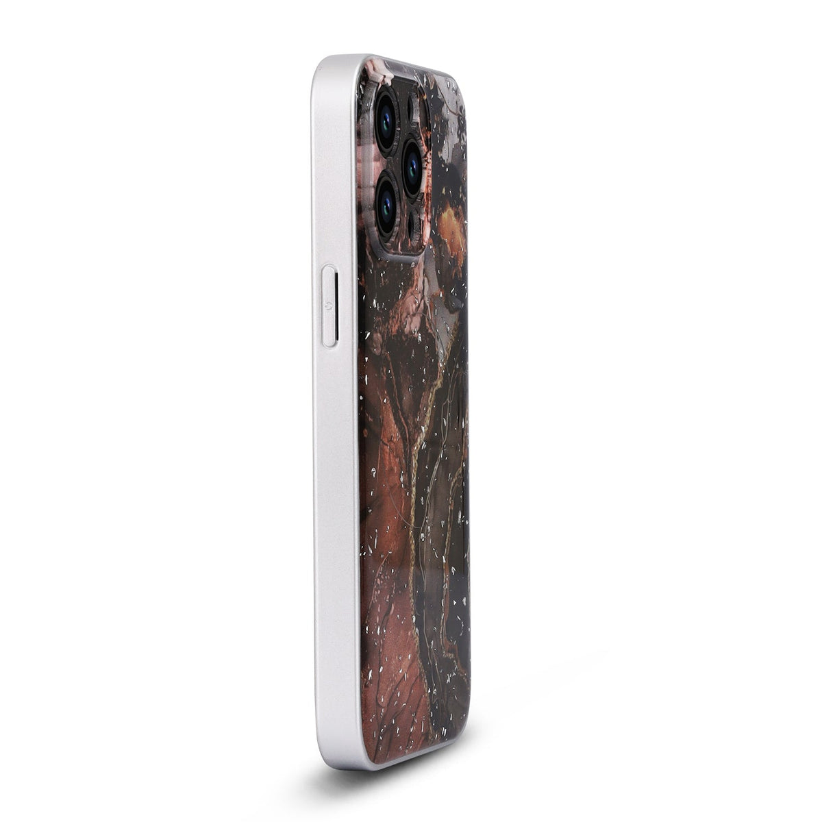 Apple iPhone 15 Pro Hoesje - Zwart - Marmer Glitter MagSafe Back Cover