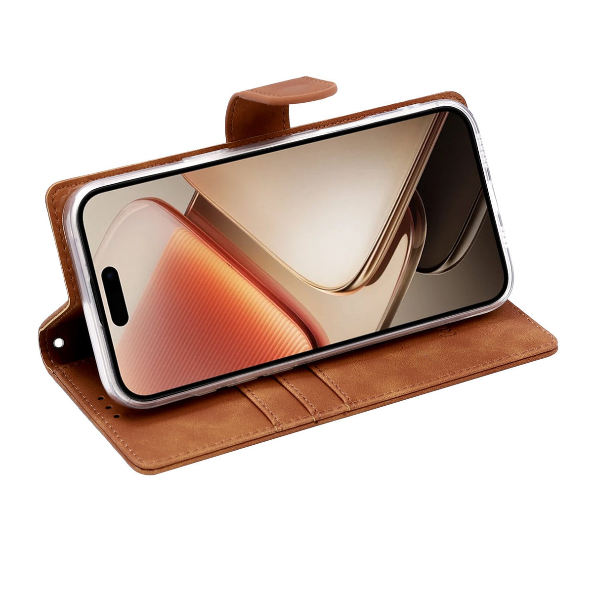 iPhone 17e Hoesje - Bruin - Kunstleer Portemonnee Bookcase