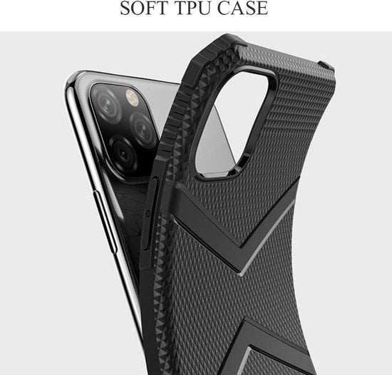 Apple iPhone 11 Pro Max Hoesje - Zwart - Anti Slip Back Cover