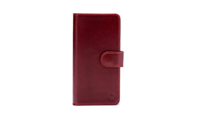 Apple iPhone 18 Pro Hoesje - Burgundy Red - Echt Leren Bookcase