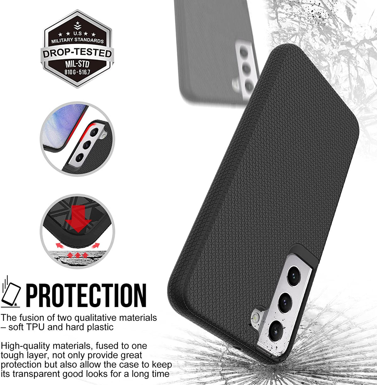 Samsung Galaxy S24 Hoesje - Zwart - Anti Slip Back Cover