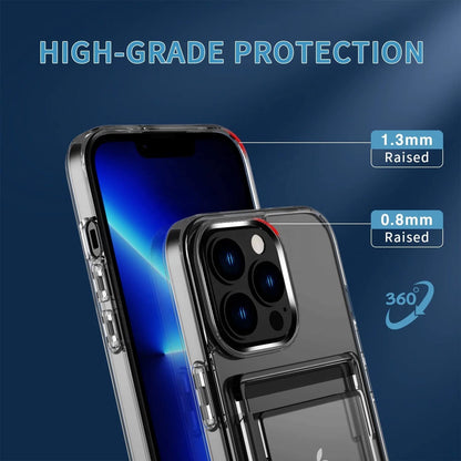 Apple iPhone 15 Pro Hoesje - Transparant - Siliconen Back Cover met Pasjeshouder