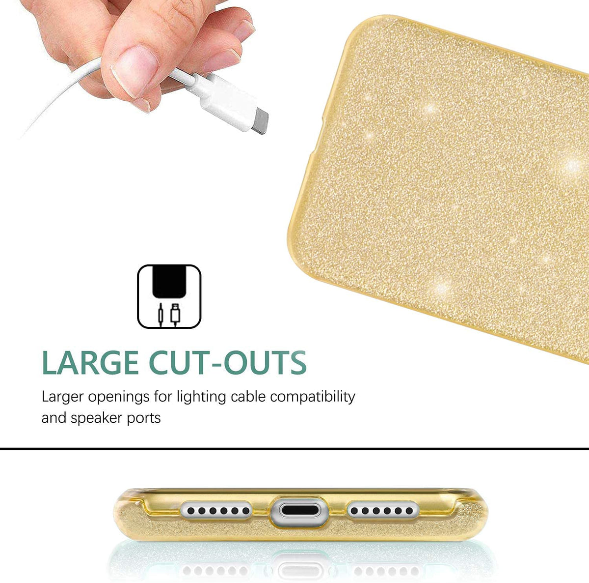 Samsung Galaxy A35 5G Hoesje - Goud - Glitter Back Cover