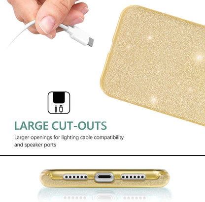 Samsung Galaxy A15 Hoesje - Goud - Glitter Back Cover