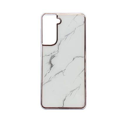 Samsung Galaxy S24 Plus Case - White - Silicone Marble Back Cover
