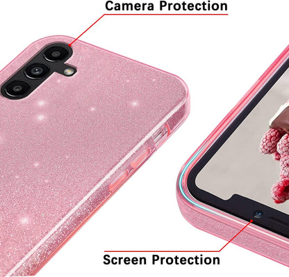 Samsung Galaxy A25 Hoesje - Roze - Glitter Back Cover