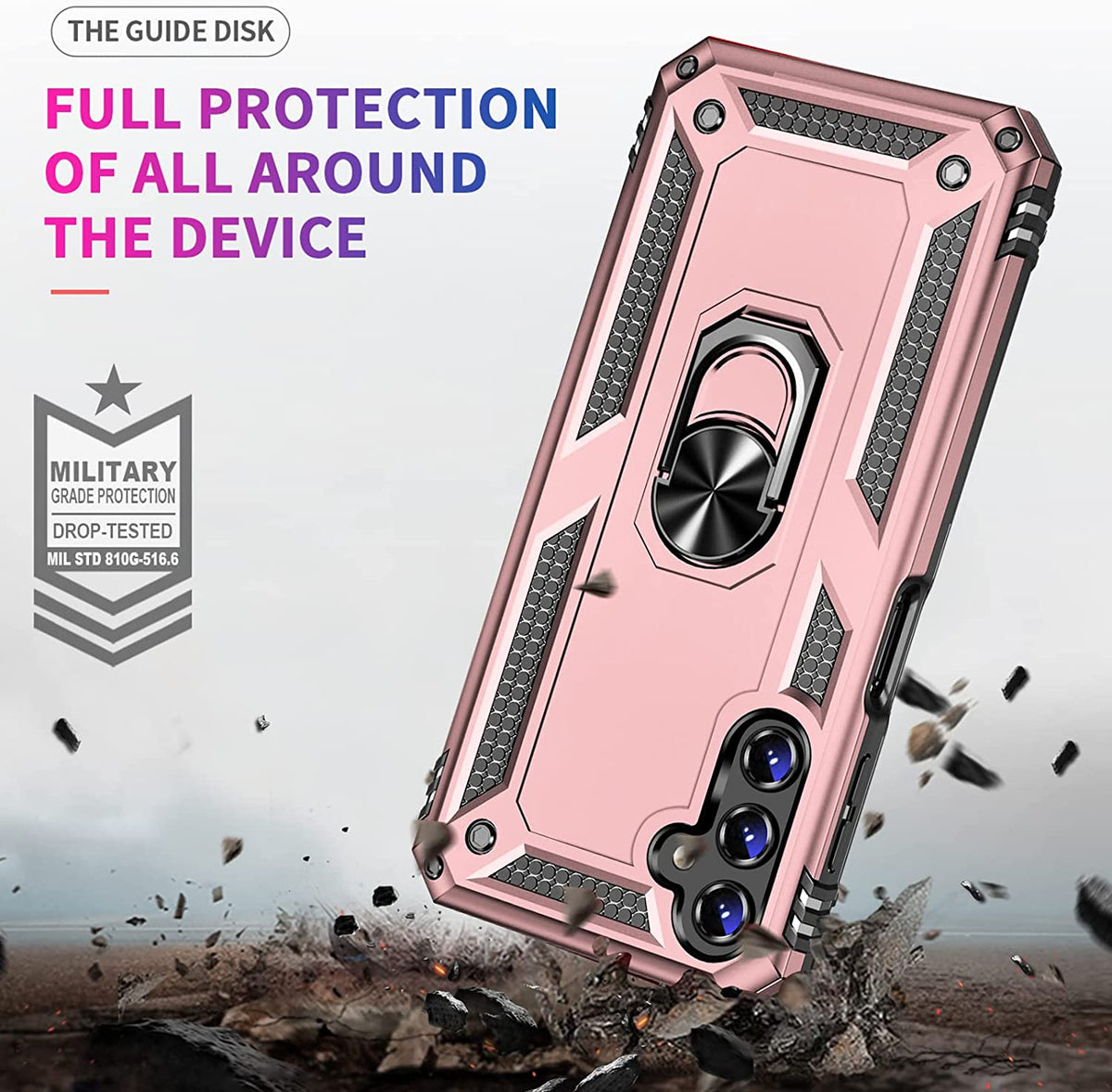 Samsung Galaxy A14 4G Hoesje - Roségoud - Armor Kickstand Back Cover