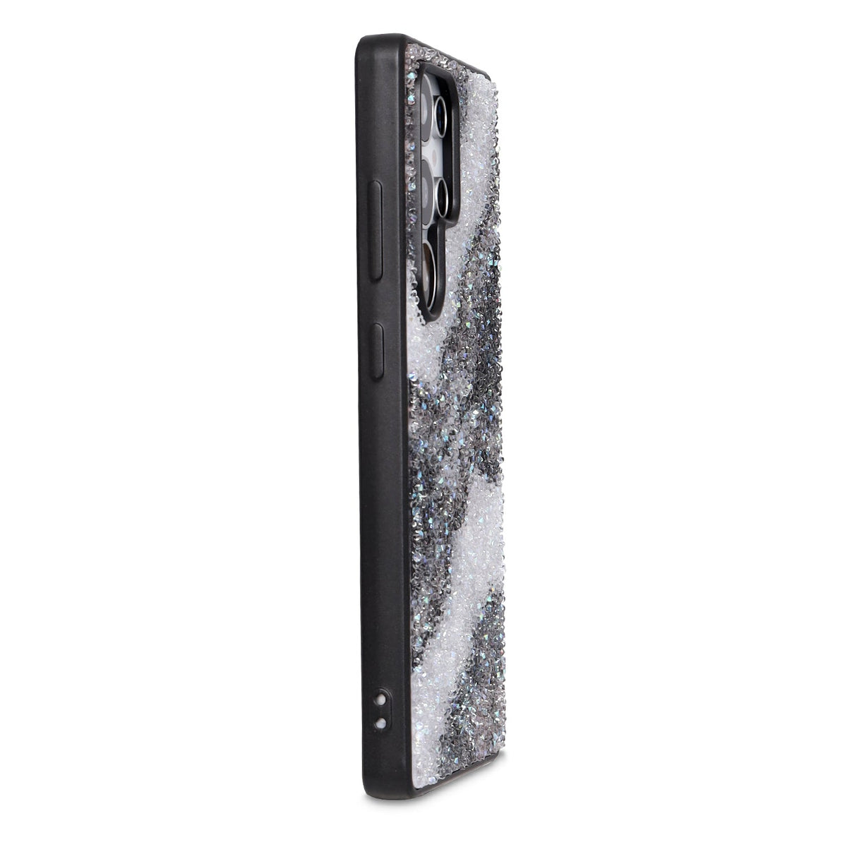 Samsung Galaxy S24 Ultra Hoesje - Zwart - Diamant Marmer Glitter Back Cover