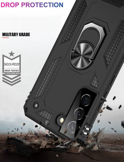 Samsung Galaxy S22 Plus Hoesje - Zwart - Armor Kickstand Back Cover