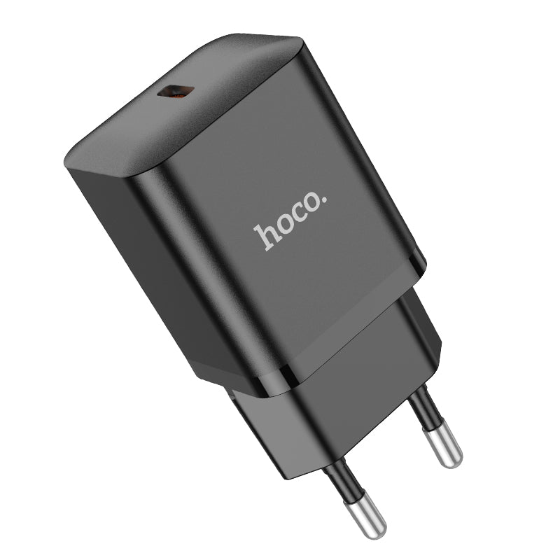 Hoco 20W USB-C Schnellladegerät mit USB-C-Kabel 1m - Schwarz
