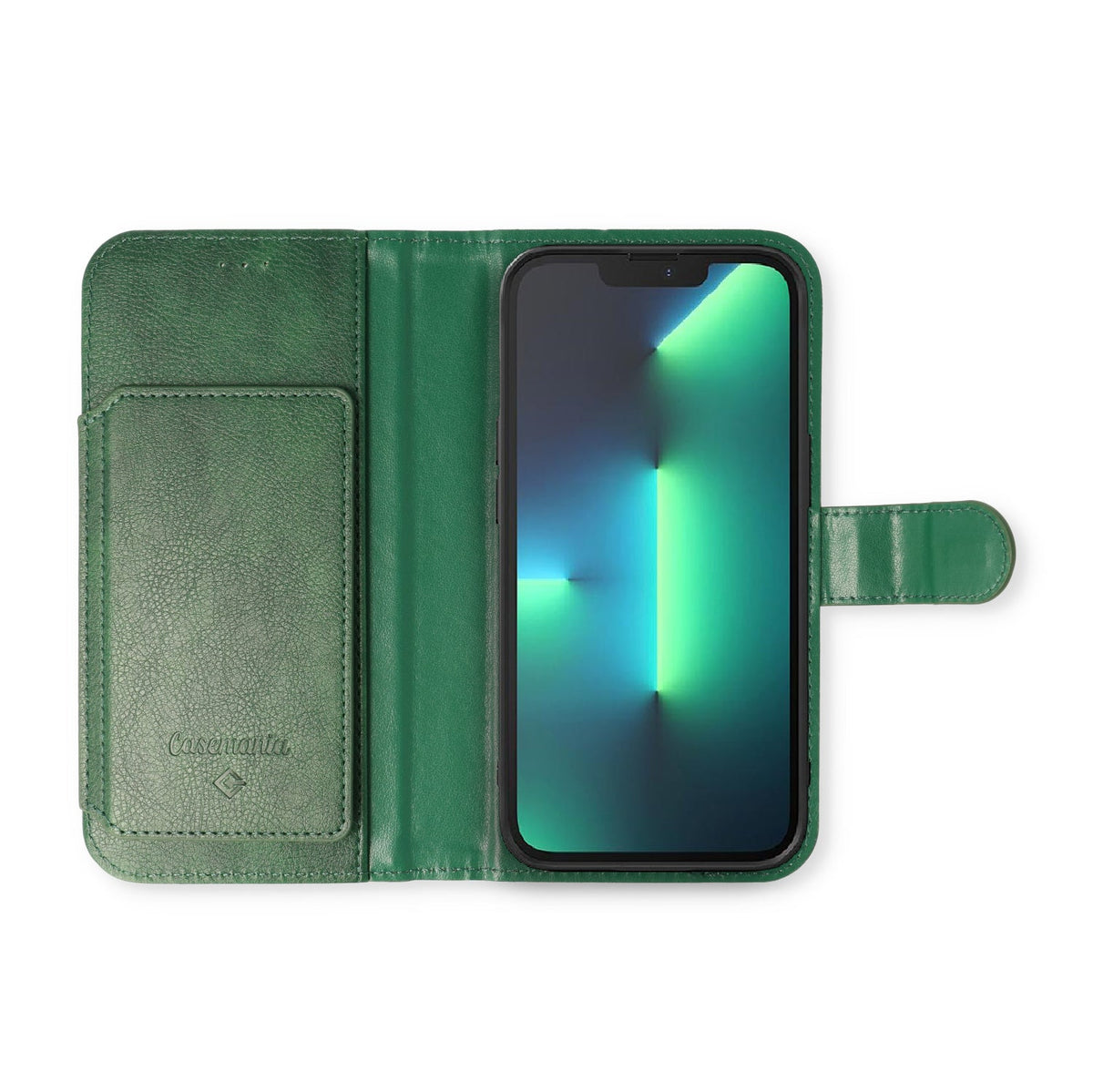 Apple iPhone 13 Pro Hoesje - Groen - 2 in 1 Bookcase met 10 Kaart Vakken