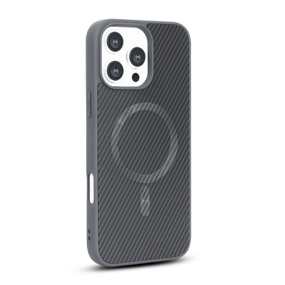 Apple iPhone 16 Pro Hoesje - Grijs - Carbon MagSafe Back Cover