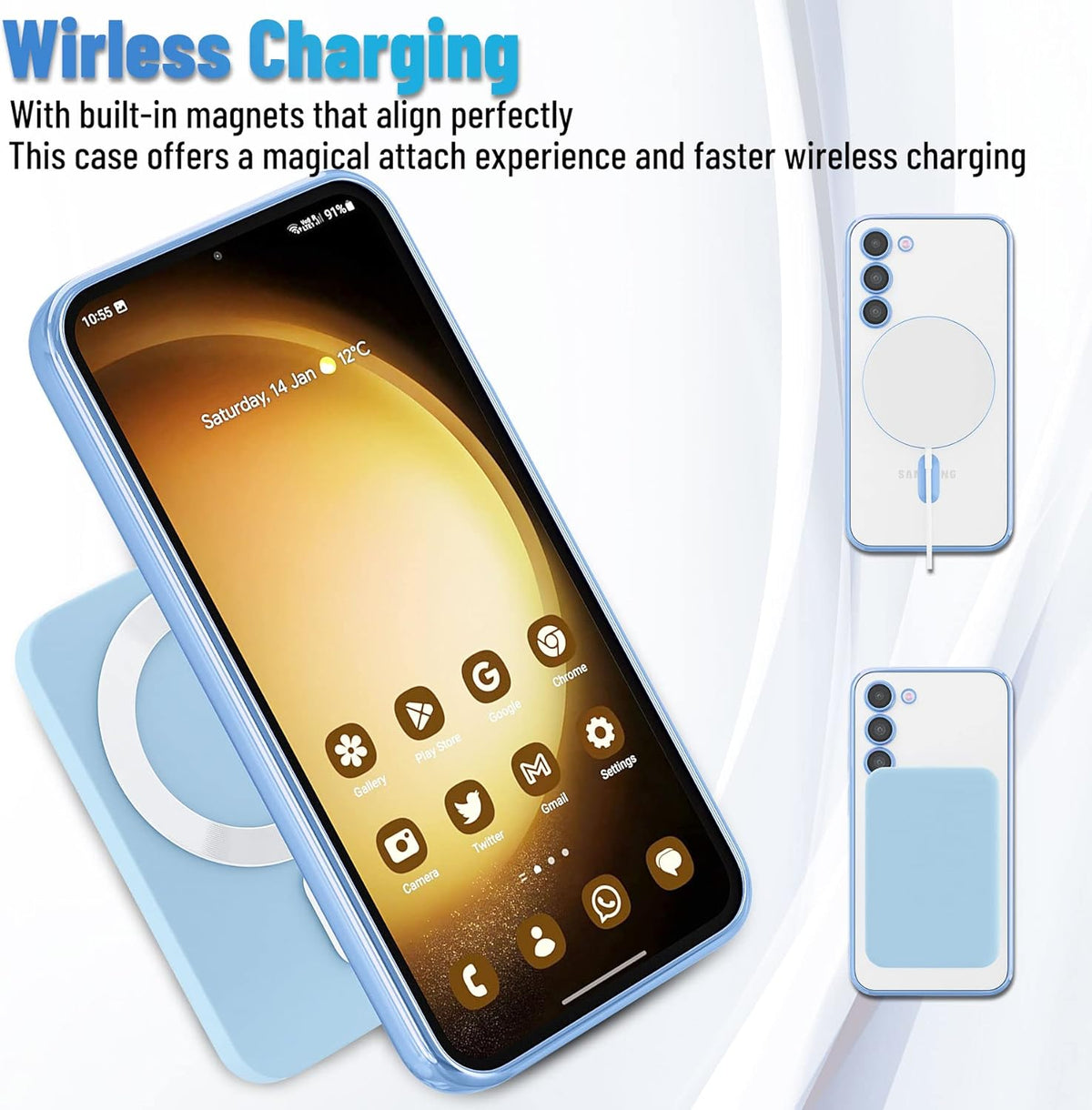 Samsung Galaxy S24 Hoesje - Blauw - Siliconen MagSafe Back Cover