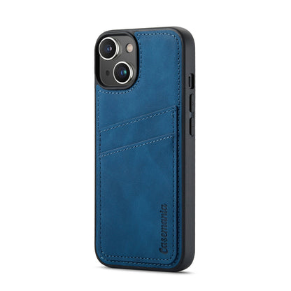 iPhone 15 Plus Hoesje - Navy Blue - Kaarthouder Back Cover