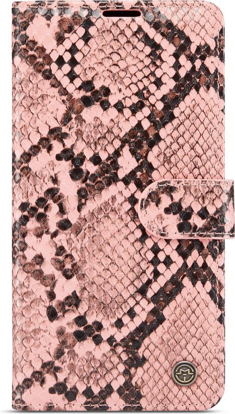 Apple iPhone 13 Mini Hoesje - Roze - Slangen Bookcase
