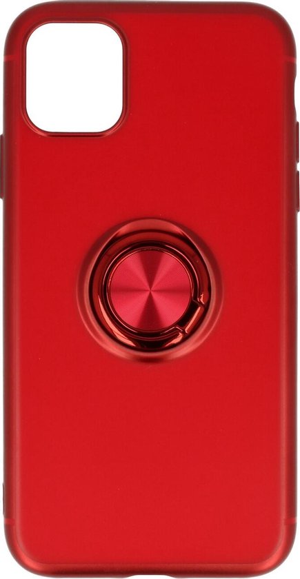 Apple iPhone 11 Pro Max Hülle - Rot - Silikon-Ring-Ständer-Backcover
