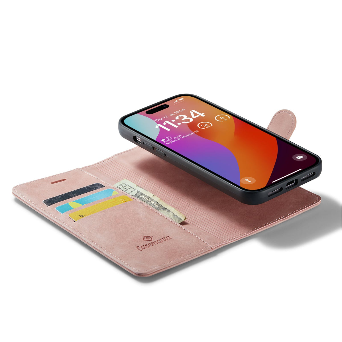 Apple iPhone 15 Pro Max Hoesje - Pale Pink - 2 in 1 MagSafe Bookcase