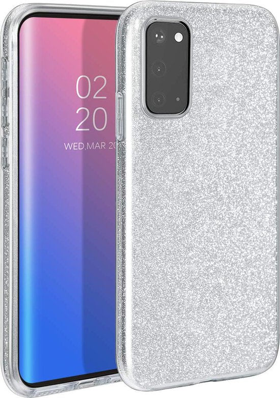 Samsung Galaxy A32 4G Hoesje - Zilver - Glitter Back Cover