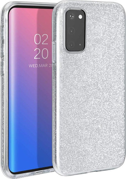 Samsung Galaxy A32 4G Hoesje - Zilver - Glitter Back Cover
